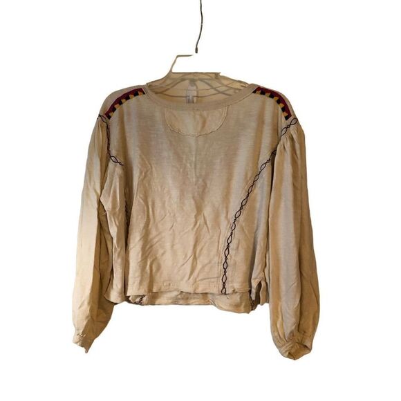 Free People LS Boho Crop Top L - Picture 2 of 12